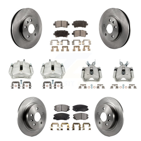 Front Rear Disc Brake Caliper Rotors & Semi-Metallic Pad Kit (10Pc) For Chevrolet Malibu KC8-101098P