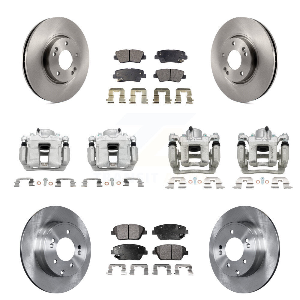 Front Rear Disc Brake Caliper Rotor Ceramic Pad Kit (10Pc) For Hyundai Sonata Kia Optima KC8-101098T