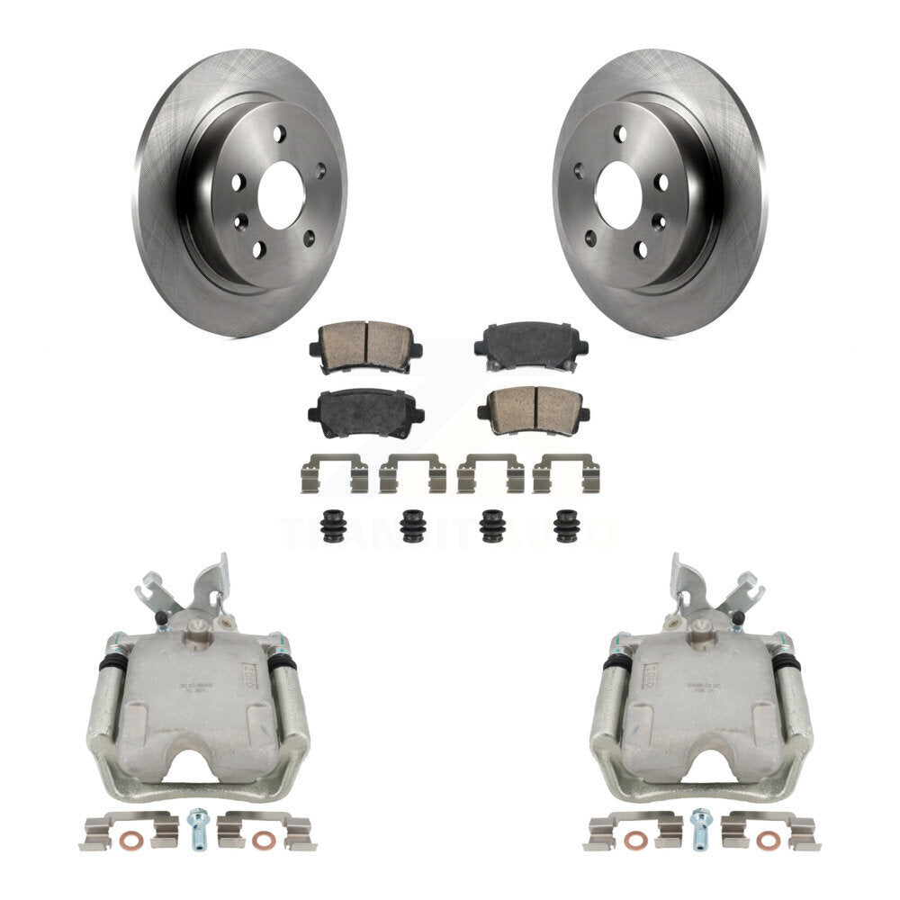 Rear Disc Brake Caliper Rotors Ceramic Pad Kit For Buick Regal LaCrosse With Solid Rotor KC8-101099N