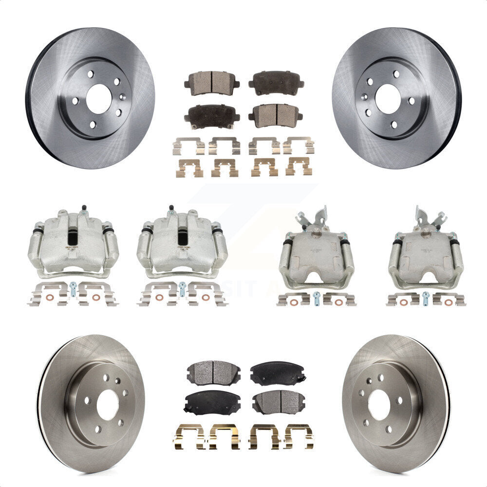 Front Rear Disc Brake Caliper Rotors And Semi-Metallic Pads Kit (10Pc) For Chevrolet Impala Malibu KC8-101099P by Transit Auto