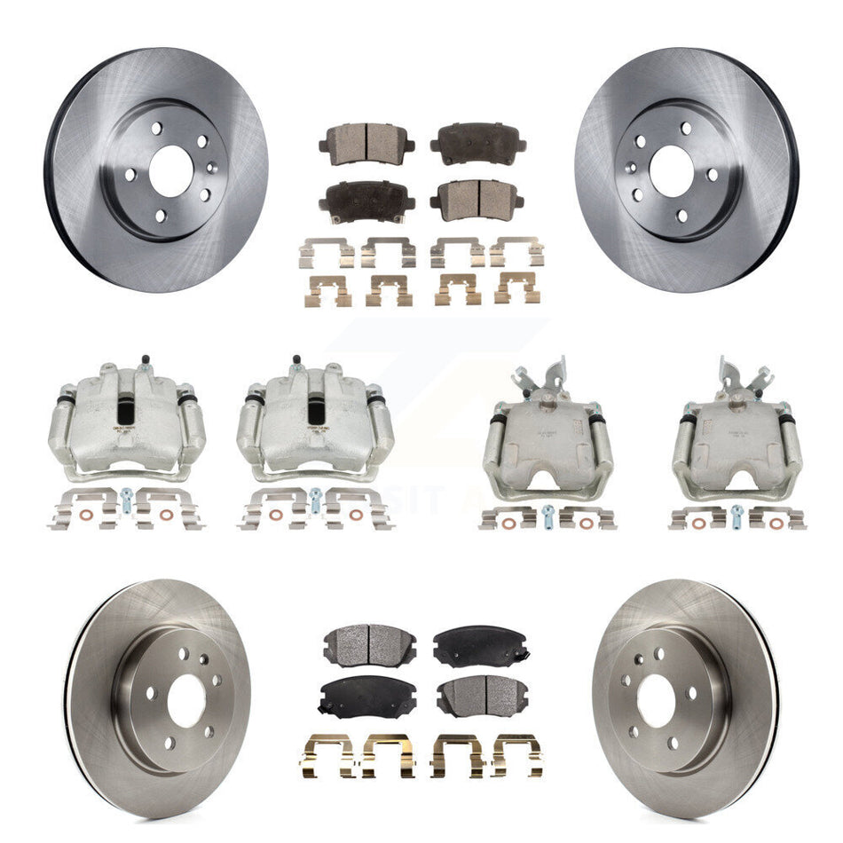 Front Rear Disc Brake Caliper Rotors And Semi-Metallic Pads Kit (10Pc) For Chevrolet Impala Malibu KC8-101099P
