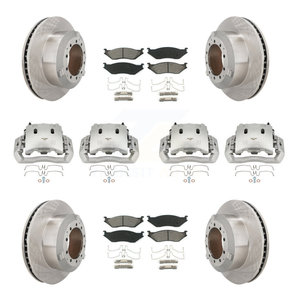 Front Rear Brake Caliper Rotors Semi-Metallic Pad Kit (10Pc) For International TerraStar KC8-101100S