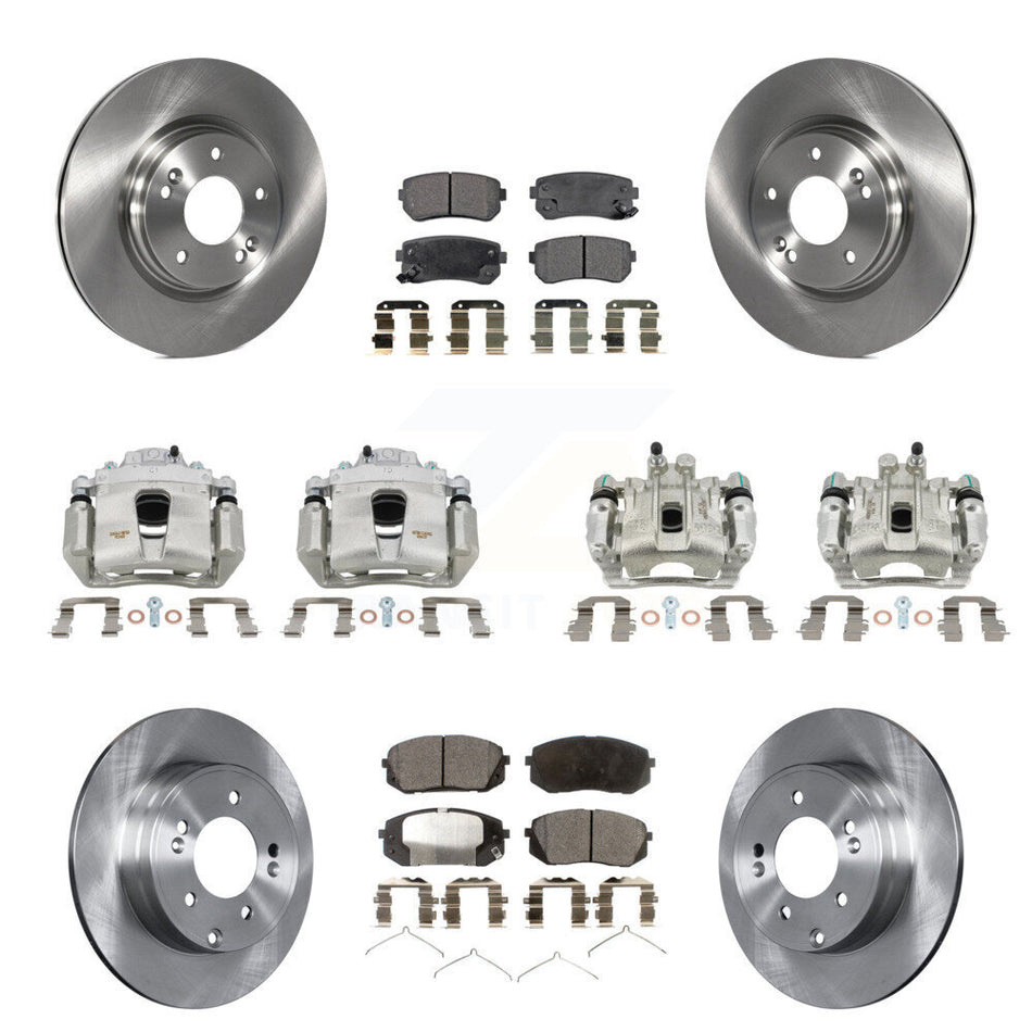 Front Rear Disc Brake Caliper Rotors And Ceramic Pads Kit (10Pc) For Hyundai Sonata KC8-101100T