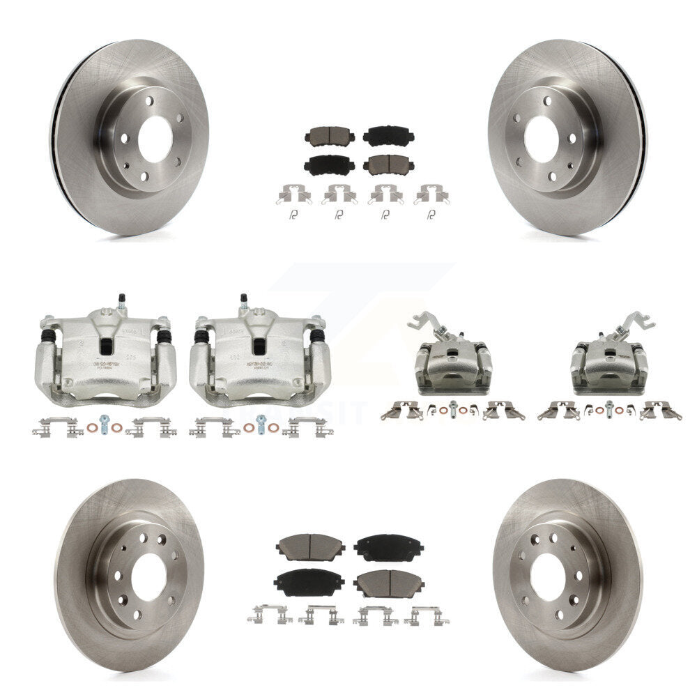 Front Rear Disc Brake Caliper Rotors Ceramic Pad Kit (10Pc) For 2016-2018 Mazda CX-3 AWD KC8-101101C