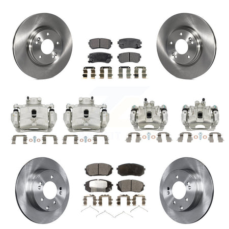 Front Rear Disc Brake Caliper Rotors And Ceramic Pads Kit (10Pc) For Hyundai Sonata KC8-101101T
