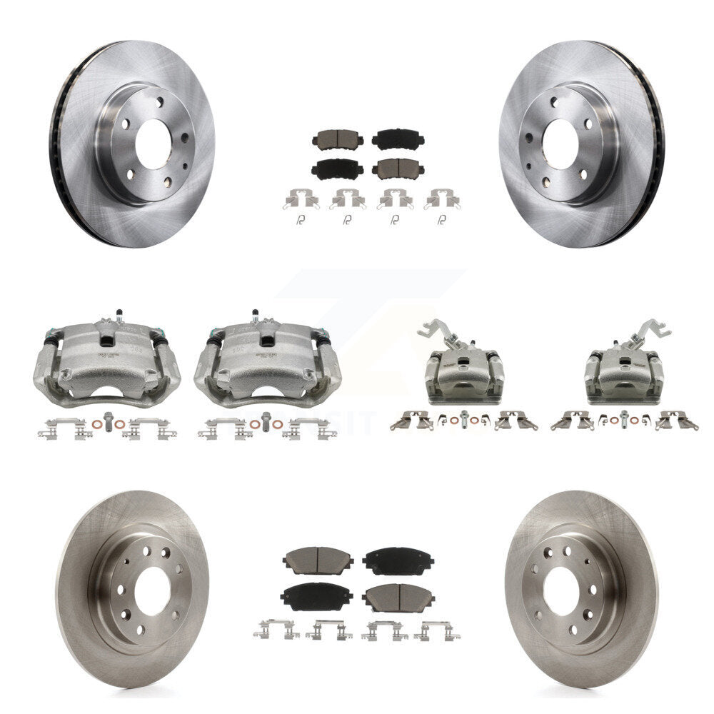 Front Rear Disc Brake Caliper Rotors Ceramic Pad Kit (10Pc) For 2016-2018 Mazda CX-3 FWD KC8-101102C