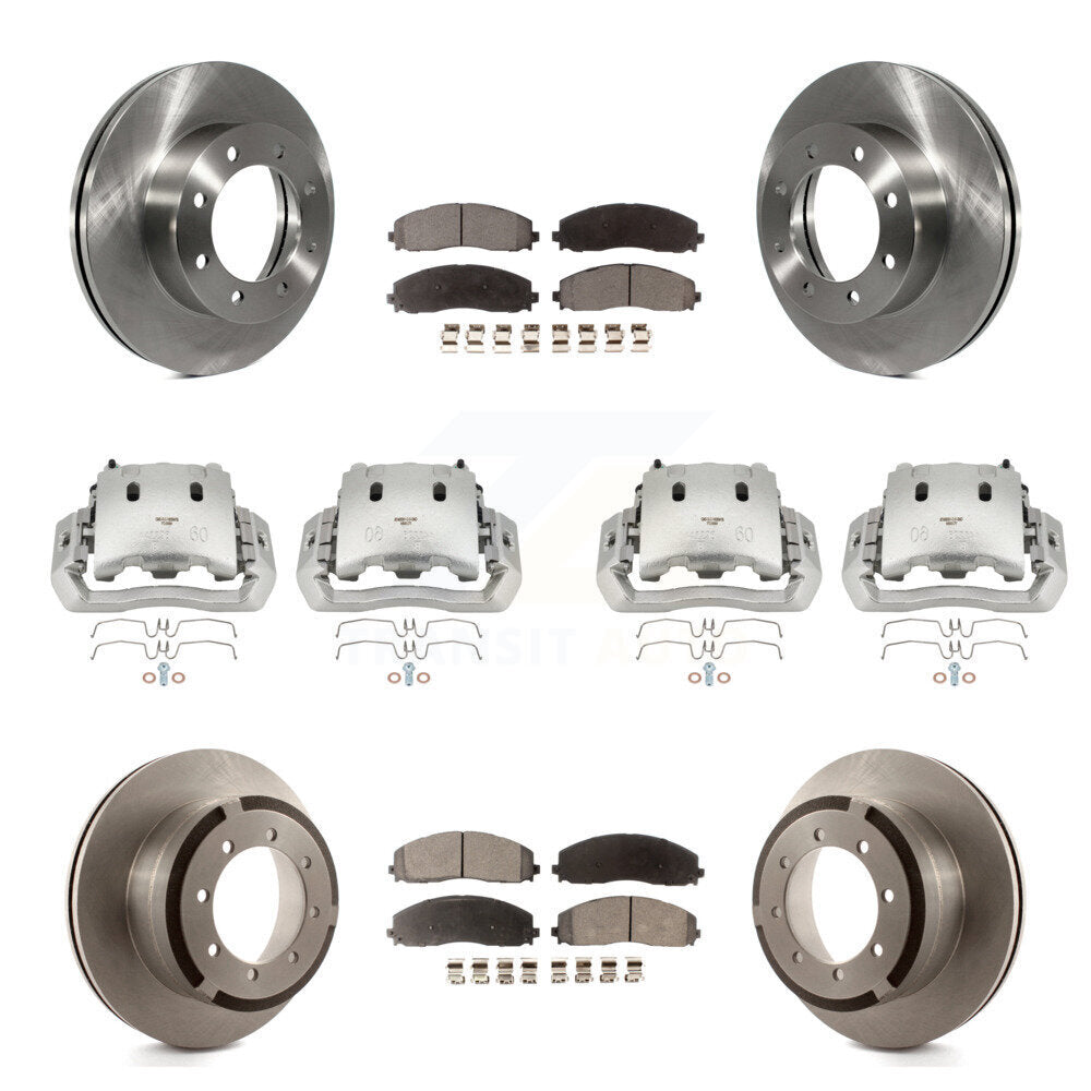 Front Rear Brake Caliper Rotors & Semi-Metallic Pad Kit (10Pc) For Ford F-450 Super Duty KC8-101102P