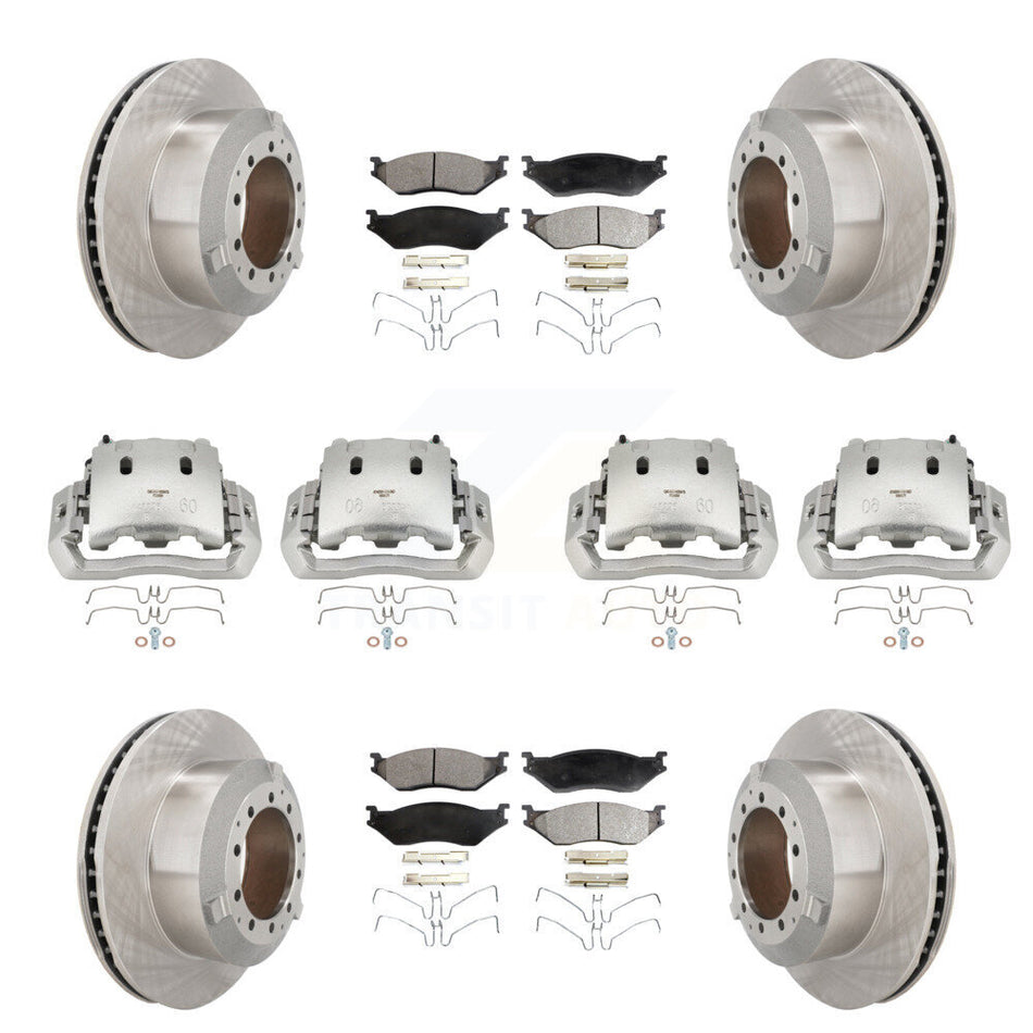 Front Rear Brake Caliper Rotors Semi-Metallic Pad Kit (10Pc) For International TerraStar KC8-101103P