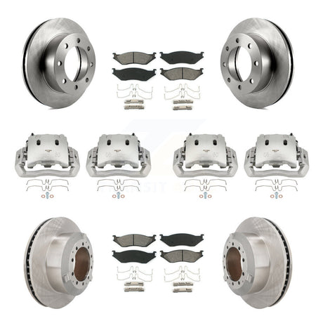 Front Rear Brake Caliper Rotors & Semi-Metallic Pad Kit (10Pc) For Ford F-450 Super Duty KC8-101104S