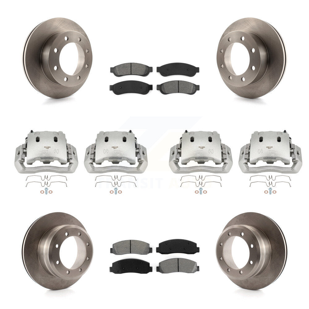 Front Rear Brake Caliper Rotors & Semi-Metallic Pad Kit (10Pc) For Ford F-450 Super Duty KC8-101106S