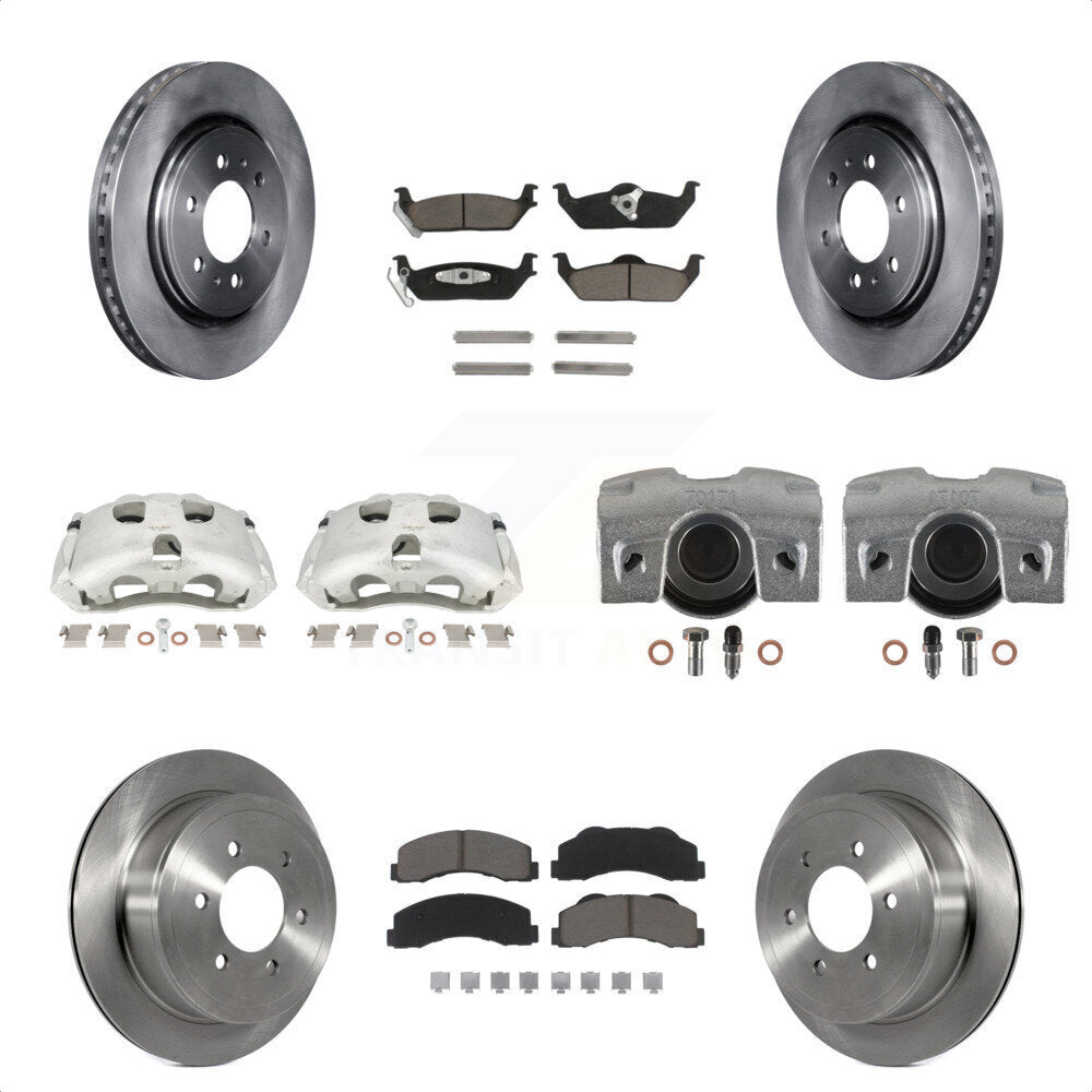 Front Rear Disc Brake Caliper Rotors And Ceramic Pads Kit (10Pc) For 2010-2011 Ford F-150 With 6 Lug Wheels KC8-101107C by Transit Auto