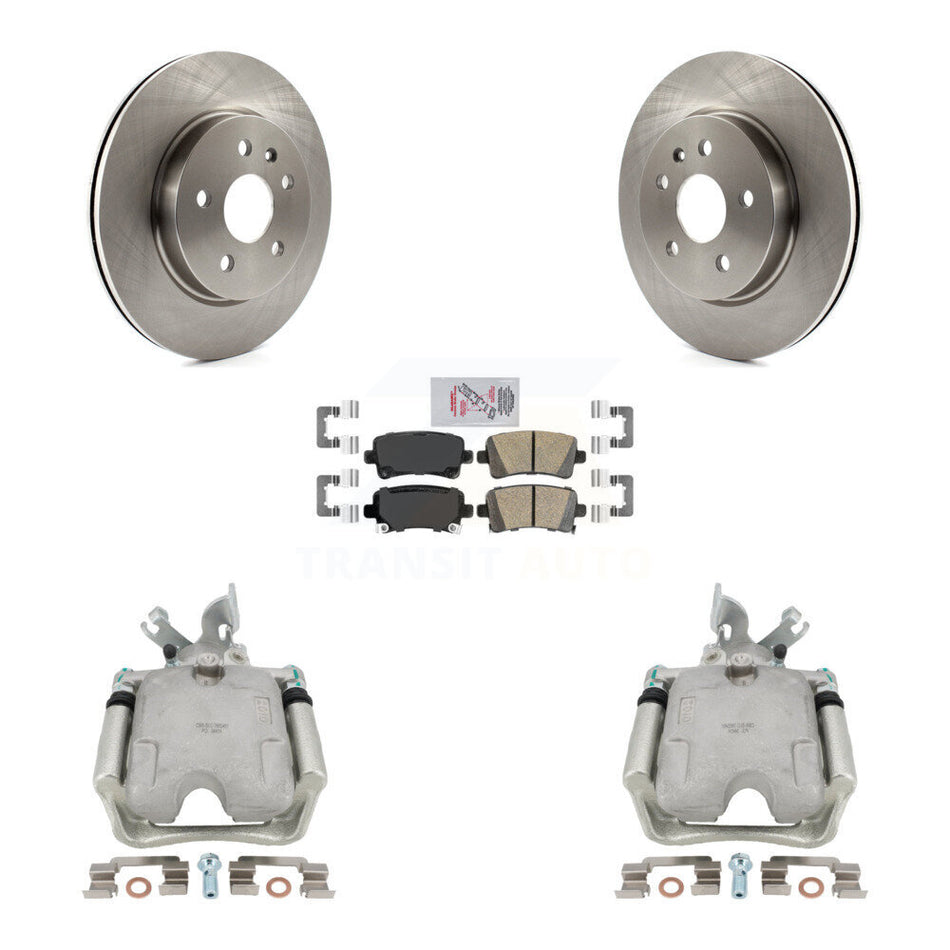 Rear Disc Brake Caliper Rotors And Ceramic Pads Kit For 2010-2011 Buick LaCrosse KC8-101107N