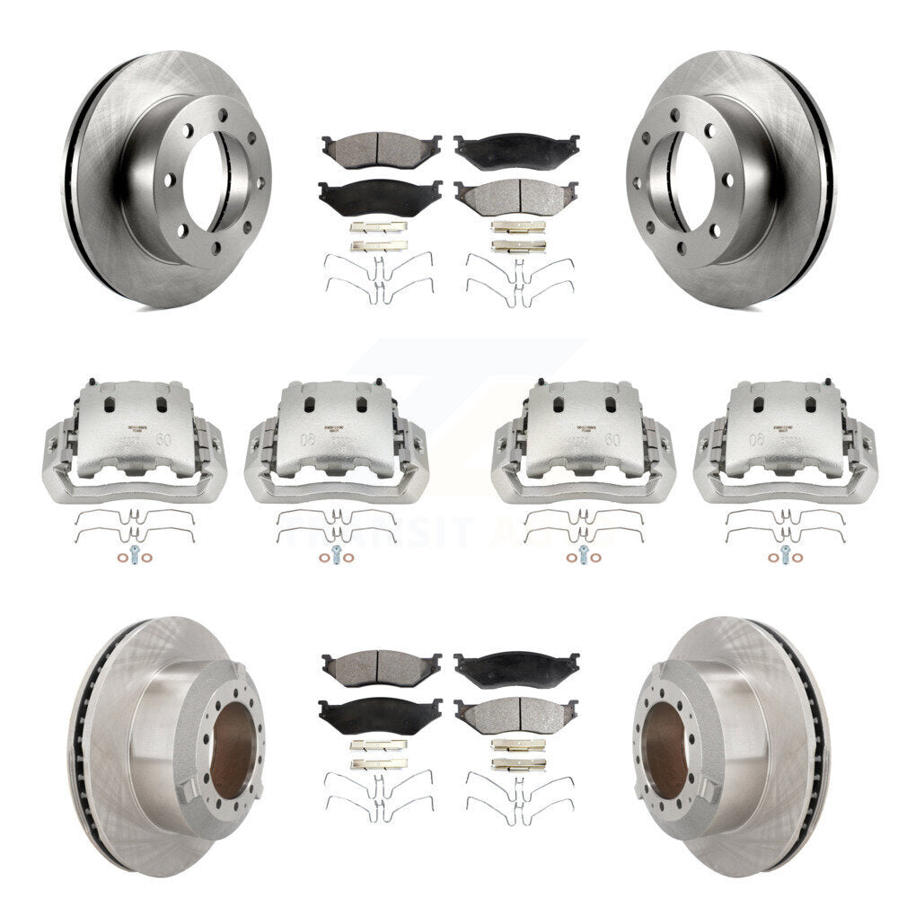Front Rear Brake Caliper Rotors & Semi-Metallic Pad Kit (10Pc) For Ford F-450 Super Duty KC8-101107P