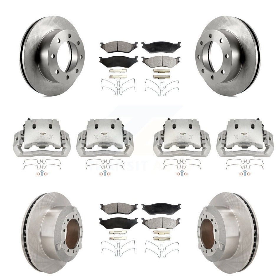 Front Rear Brake Caliper Rotors & Semi-Metallic Pad Kit (10Pc) For Ford F-450 Super Duty KC8-101107P