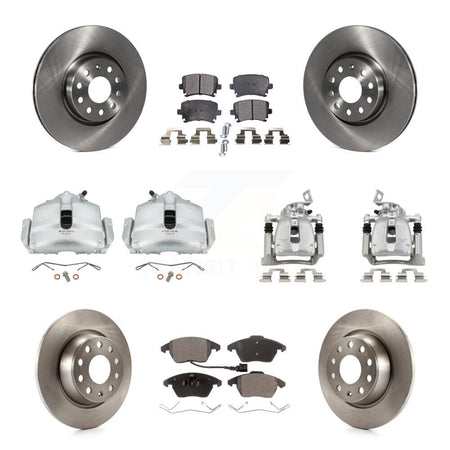Front Rear Disc Brake Caliper Rotor & Ceramic Pad Kit (10Pc) For 2012 Volkswagen CC 2.0L KC8-101107T