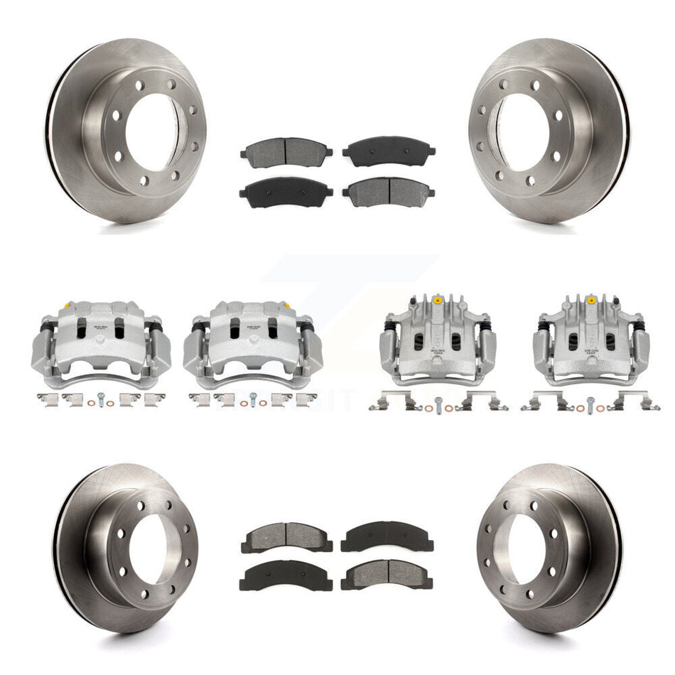 Front Rear Brake Caliper Rotors & Semi-Metallic Pad Kit (10Pc) For Ford F-250 Super Duty KC8-101108S