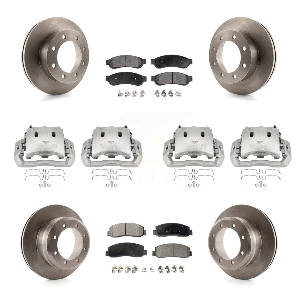 Front Rear Brake Caliper Rotors & Semi-Metallic Pad Kit (10Pc) For Ford F-450 Super Duty KC8-101109P