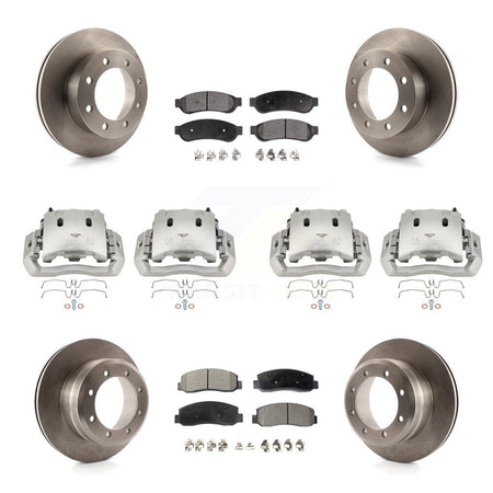 Front Rear Brake Caliper Rotors & Semi-Metallic Pad Kit (10Pc) For Ford F-450 Super Duty KC8-101109P