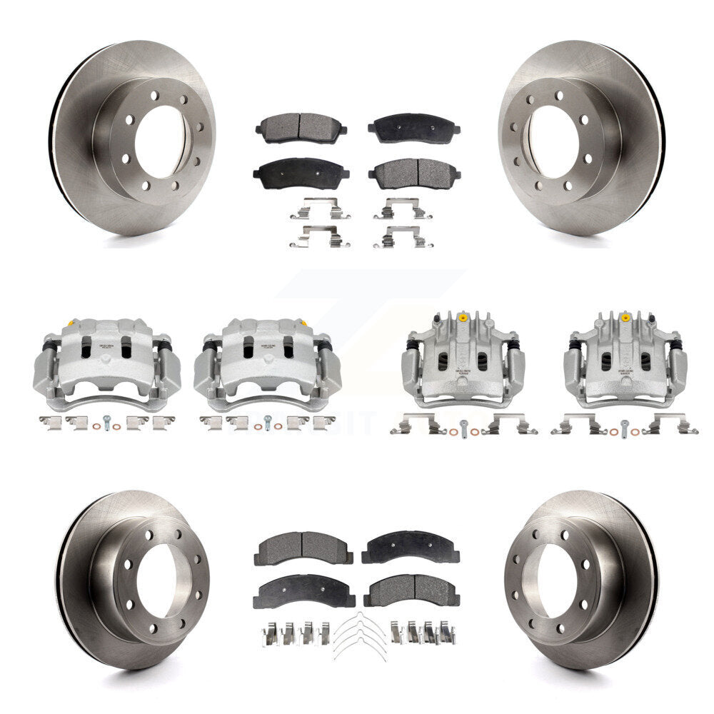 Front Rear Disc Brake Caliper Rotor And Ceramic Pad Kit (10Pc) For Ford F-250 Super Duty KC8-101110T