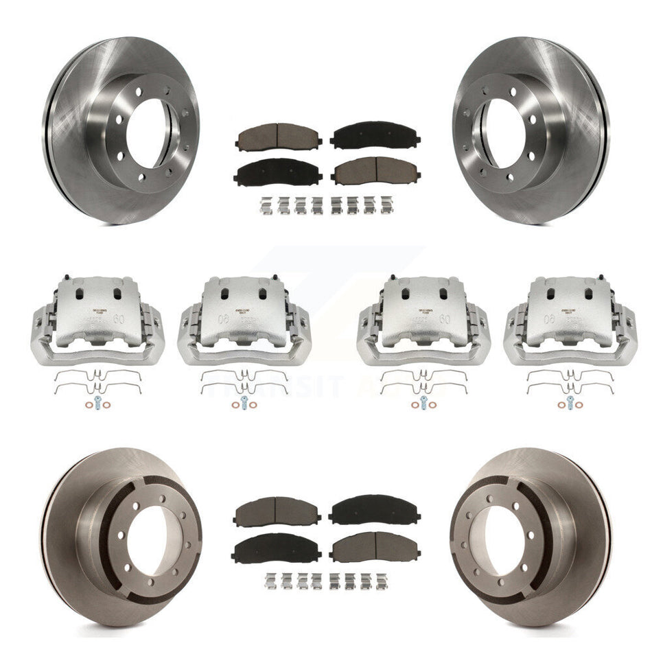 Front Rear Disc Brake Caliper Rotor And Ceramic Pad Kit (10Pc) For Ford F-450 Super Duty KC8-101111C
