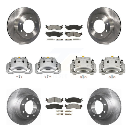 Front Rear Disc Brake Caliper Rotors And Semi-Metallic Pad Kit (10Pc) For Dodge Ram 3500 KC8-101111S