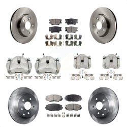 Front Rear Disc Brake Caliper Rotors And Ceramic Pads Kit (10Pc) For Toyota RAV4 Without 3rd Row Seating KC8-101111T