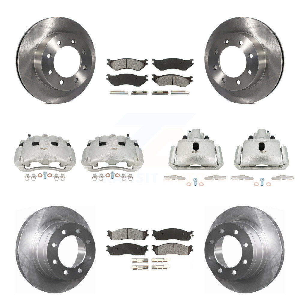 Front Rear Disc Brake Caliper Rotors And Semi-Metallic Pad Kit (10Pc) For Dodge Ram 1500 KC8-101112S