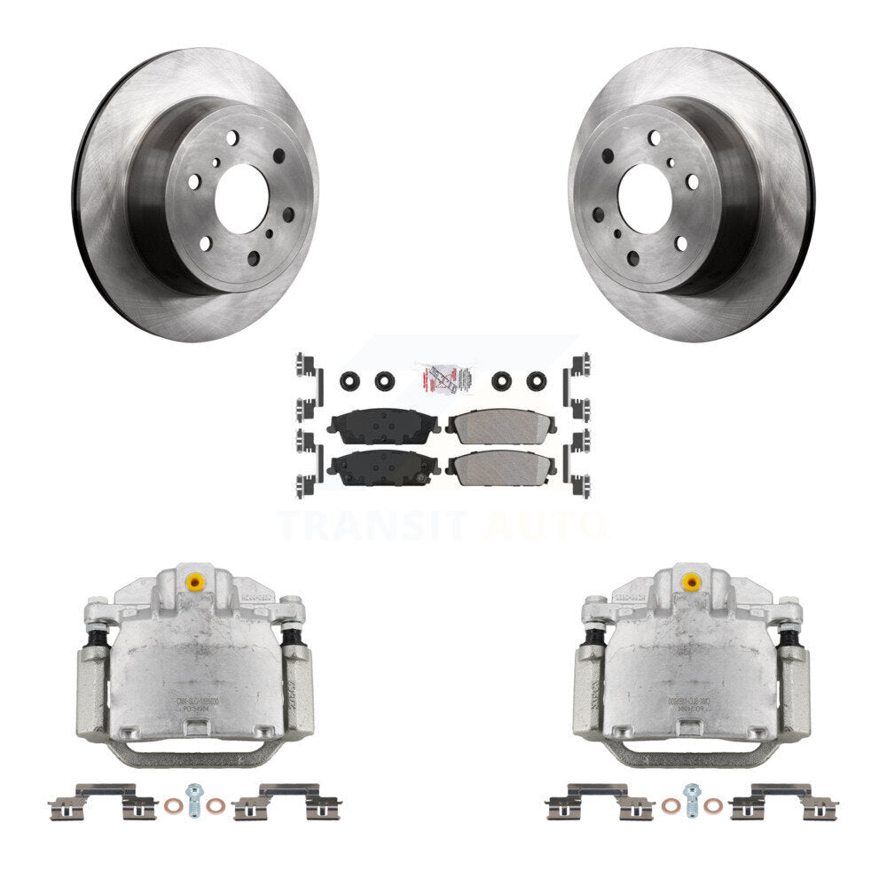 Rear Brake Caliper Rotor & Semi-Metallic Pad Kit For Chevrolet GMC Sierra 1500 Silverado KC8-101113N