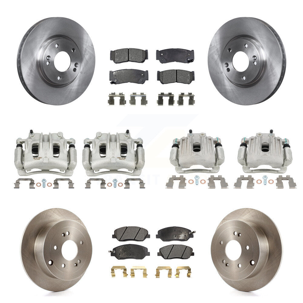 Front Rear Brake Caliper Rotor & Semi-Metallic Pad Kit (10Pc) For 07-09 Hyundai Santa Fe KC8-101114P