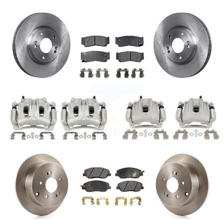 Front Rear Brake Caliper Rotor & Semi-Metallic Pad Kit (10Pc) For 07-09 Hyundai Santa Fe KC8-101114P