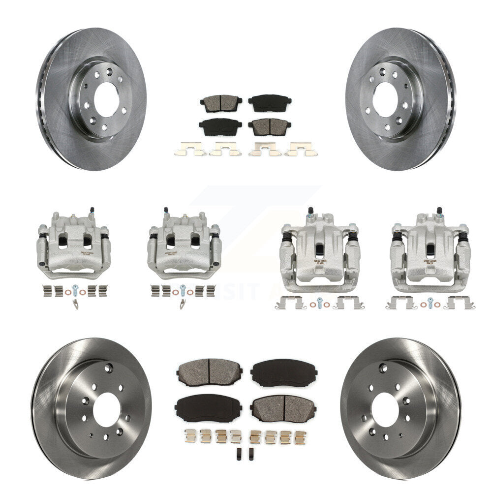 Front Rear Brake Caliper Rotors & Semi-Metallic Pad Kit (10Pc) For 07-09 Lincoln MKX FWD KC8-101114S