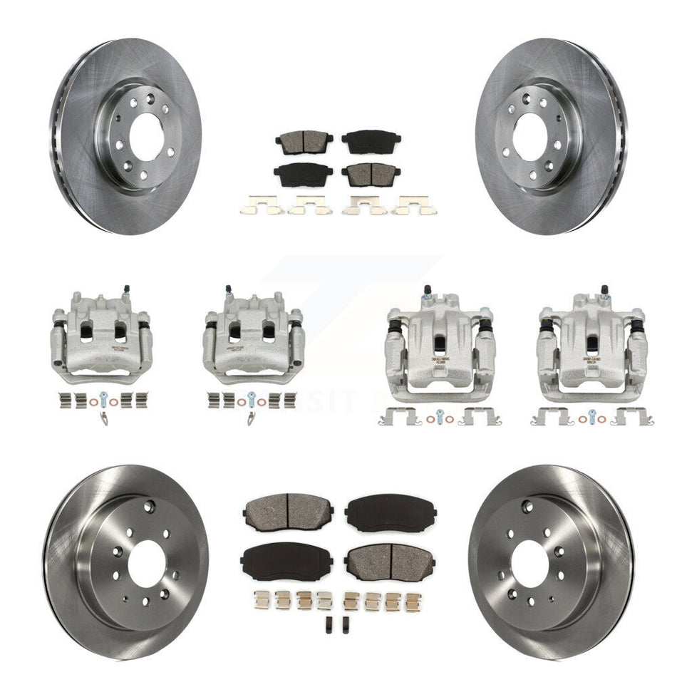 Front Rear Brake Caliper Rotors & Semi-Metallic Pad Kit (10Pc) For 07-09 Lincoln MKX FWD KC8-101114S
