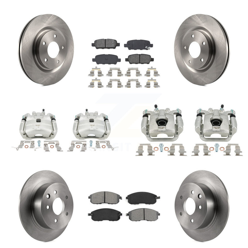 Front Rear Disc Brake Caliper Rotors Semi-Metallic Pad Kit (10Pc) For Nissan Sentra Juke KC8-101115S