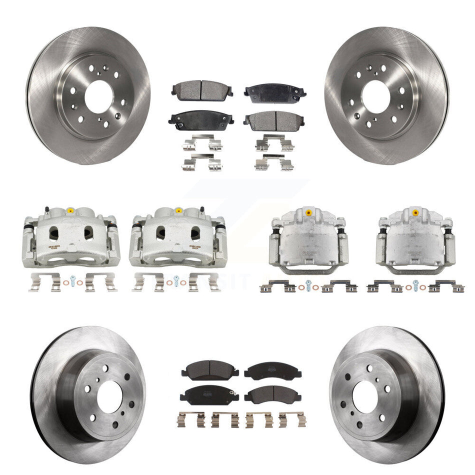 Front Rear Brake Caliper Rotors Semi-Metallic Pad Kit (10Pc) For Chevrolet GMC Sierra XL KC8-101117P