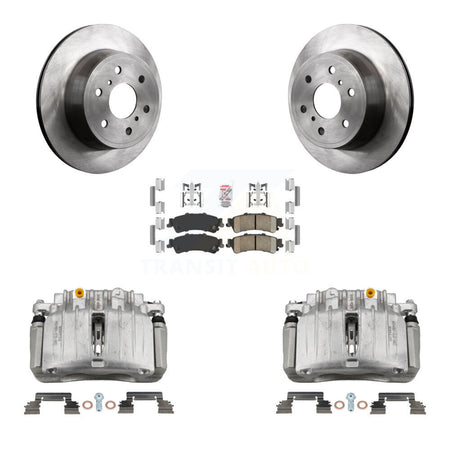 Rear Brake Caliper Rotor Ceramic Pad Kit For 07 GMC Sierra 1500 Classic With 7200 Lb GVW KC8-101118N