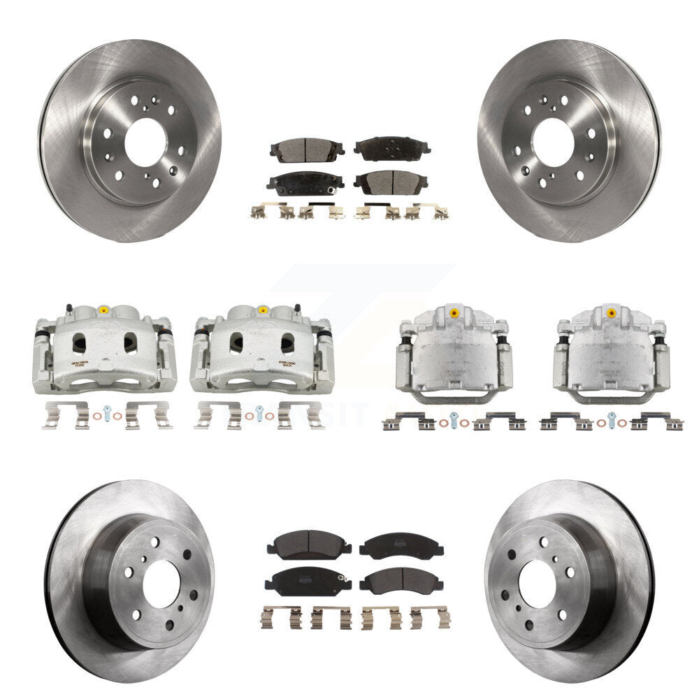 Front Rear Brake Caliper Rotor Semi-Metallic Pad Kit (10Pc) For GMC Sierra 1500 Tahoe XL KC8-101118P