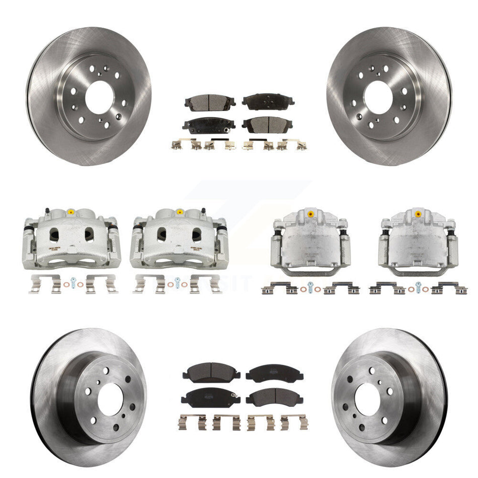 Front Rear Brake Caliper Rotor Semi-Metallic Pad Kit (10Pc) For GMC Sierra 1500 Tahoe XL KC8-101118P