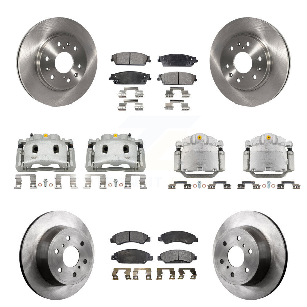 Front Rear Brake Caliper Rotors Semi-Metallic Pad Kit (10Pc) For Chevrolet Avalanche GMC KC8-101119P