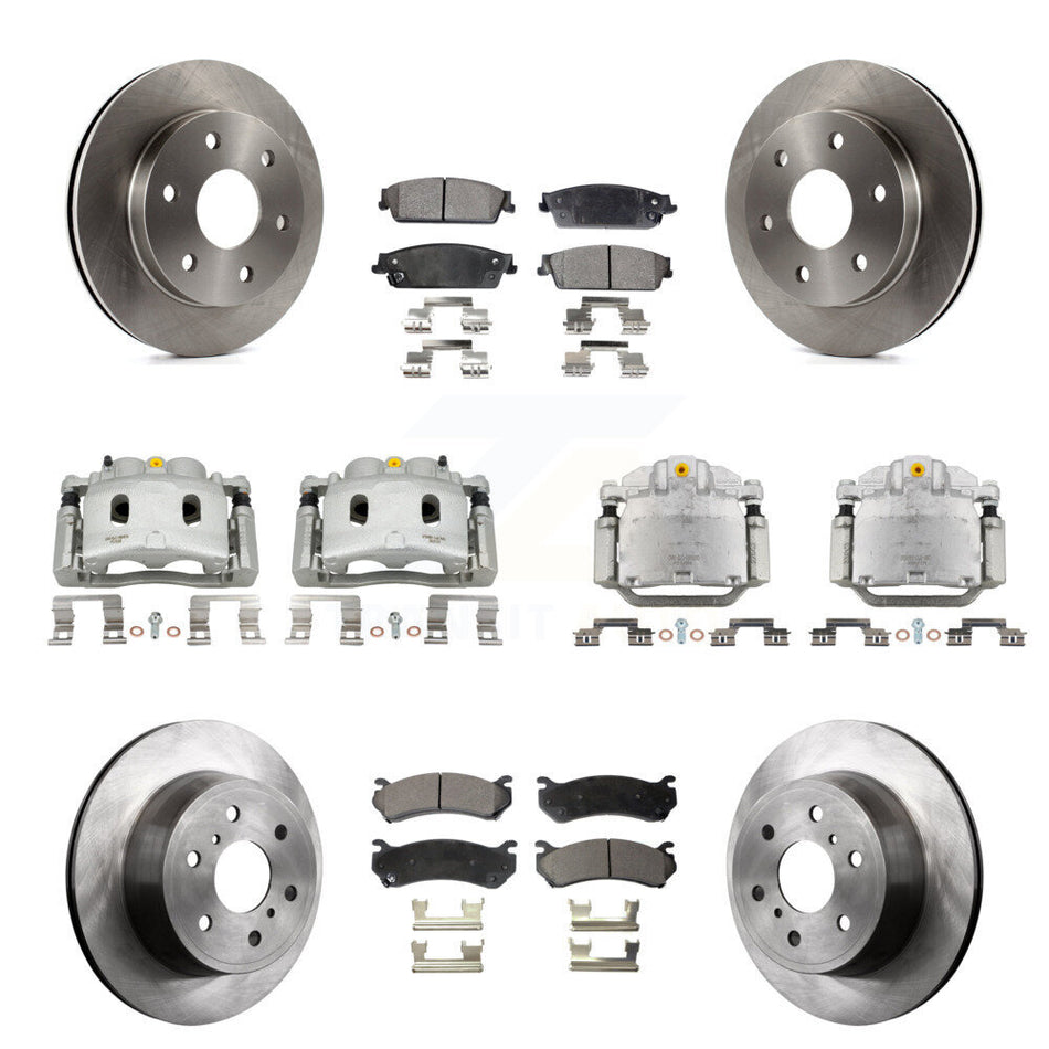 Front Rear Disc Brake Caliper Rotors Ceramic Pad Kit (10Pc) For Chevrolet Silverado 1500 KC8-101119T