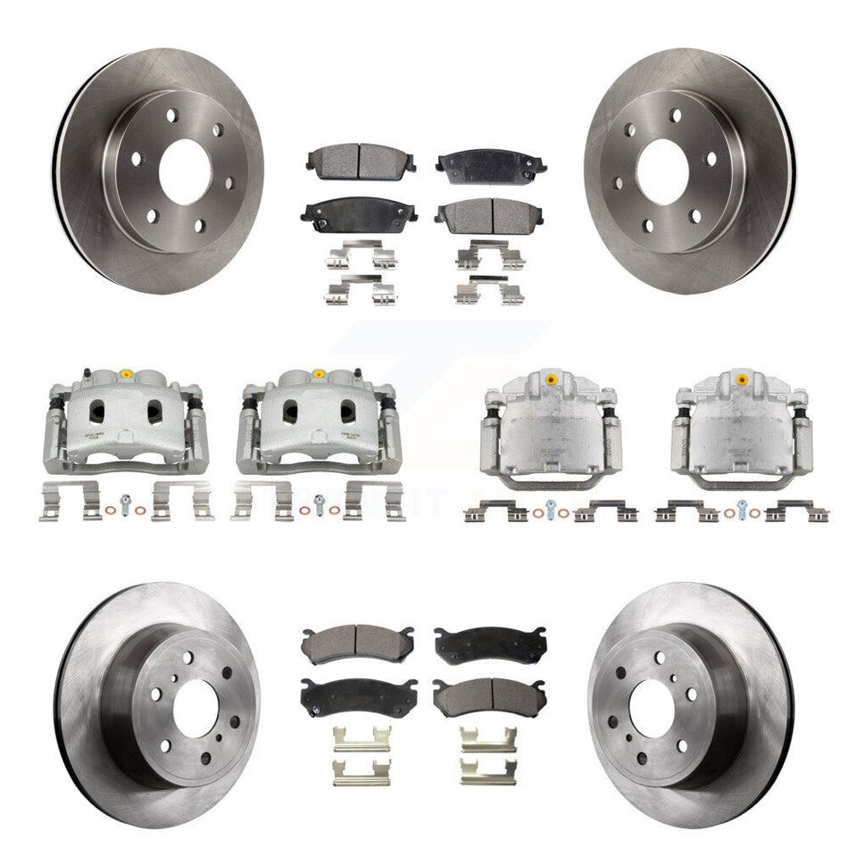Front Rear Disc Brake Caliper Rotors Ceramic Pad Kit (10Pc) For Chevrolet Silverado 1500 KC8-101119T