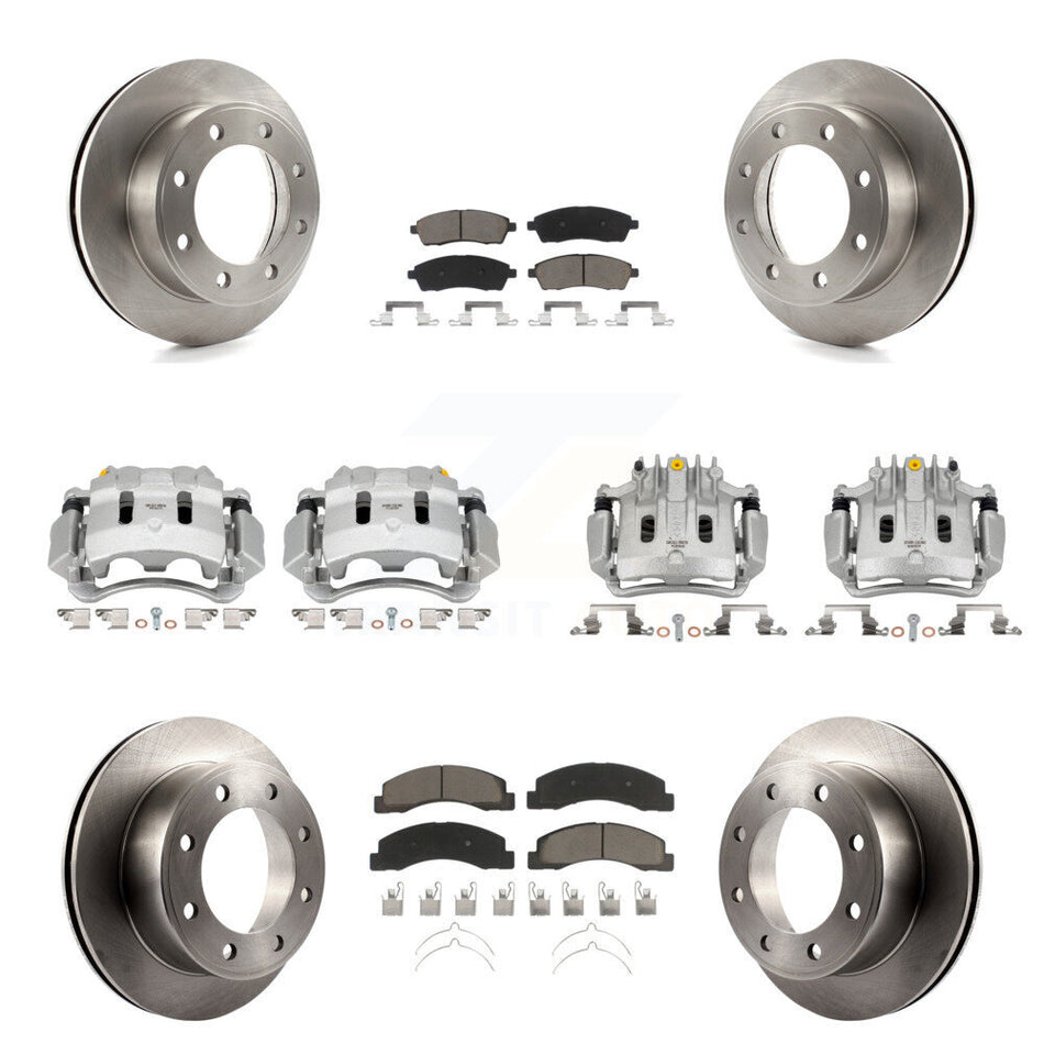 Front Rear Disc Brake Caliper Rotor Ceramic Pad Kit (10Pc) For Ford F-250 Super Duty 4WD KC8-101120C