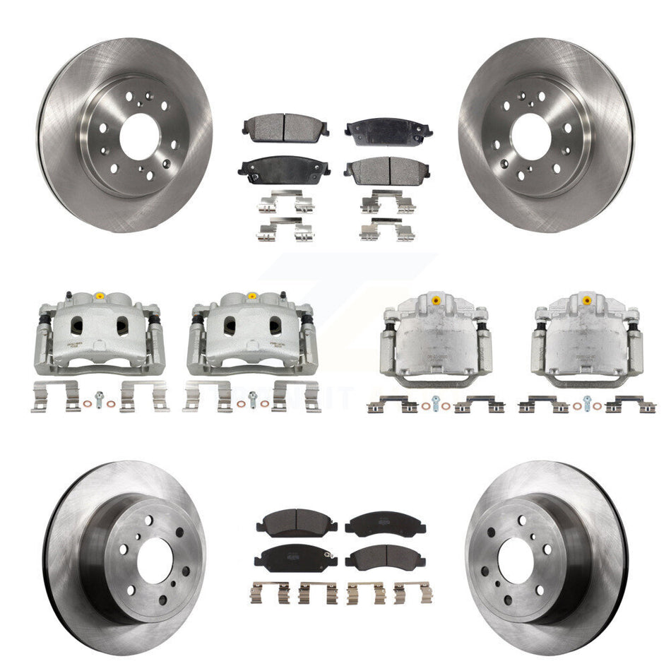 Front Rear Brake Caliper Rotor Semi-Metallic Pad Kit (10Pc) For Chevrolet Silverado 1500 KC8-101120P