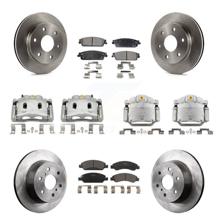 Front Rear Disc Brake Caliper Rotors And Ceramic Pads Kit (10Pc) For GMC Sierra 1500 KC8-101120T