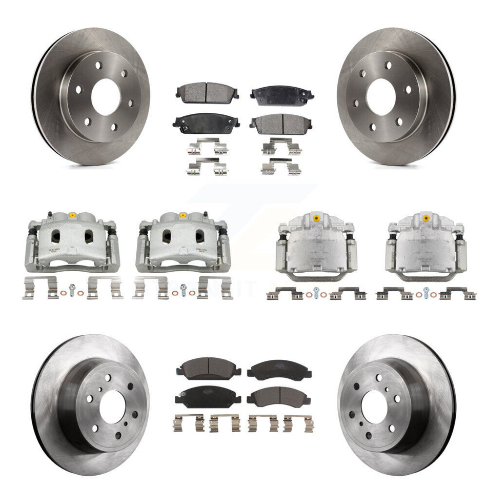Front Rear Disc Brake Caliper Rotors And Ceramic Pads Kit (10Pc) For GMC Sierra 1500 KC8-101120T