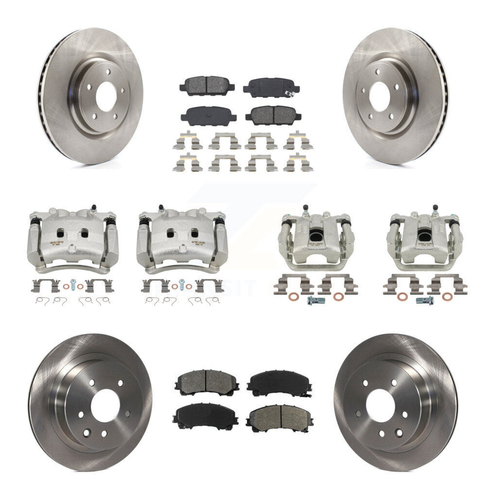 Front Rear Disc Brake Caliper Rotors And Semi-Metallic Pads Kit (10Pc) For Nissan Rogue KC8-101122S