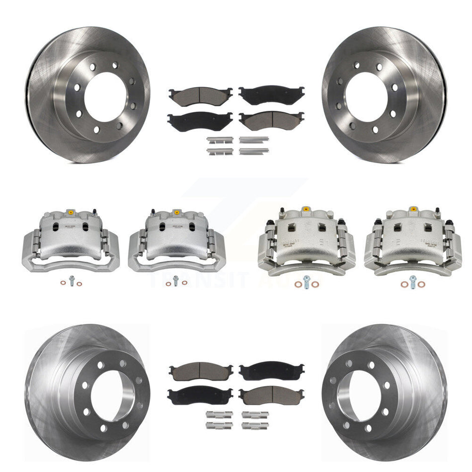 Front Rear Disc Brake Caliper Rotors And Ceramic Pads Kit (10Pc) For Dodge Ram 3500 KC8-101123C