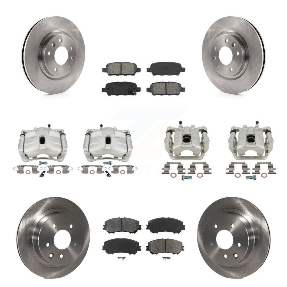 Front Rear Disc Brake Caliper Rotors And Semi-Metallic Pads Kit (10Pc) For Nissan Rogue Sport KC8-101123S
