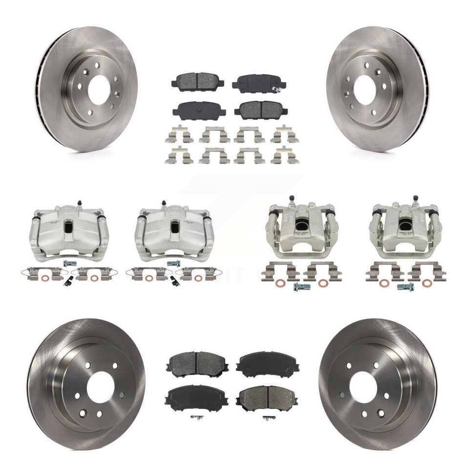 Front Rear Disc Brake Caliper Rotors And Semi-Metallic Pads Kit (10Pc) For Nissan Rogue Sport KC8-101123S