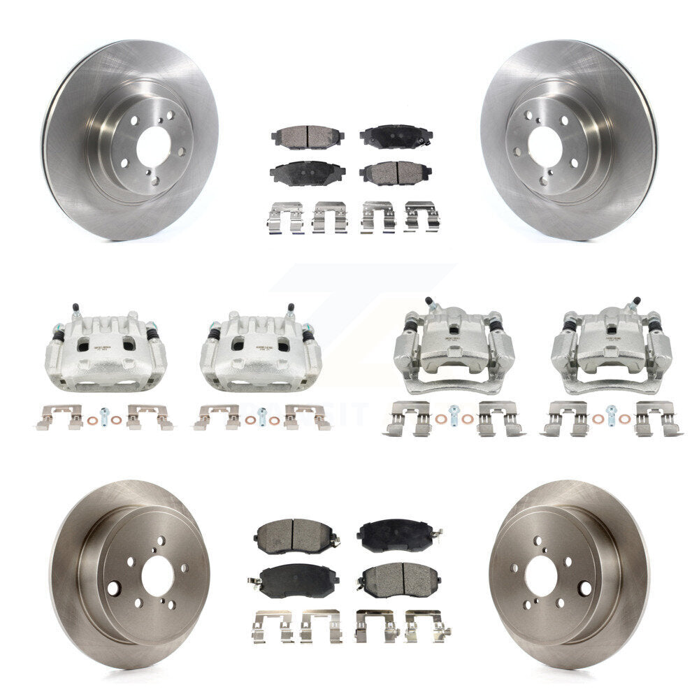 Front Rear Disc Brake Caliper Rotor & Ceramic Pad Kit (10Pc) For Subaru Impreza Forester KC8-101123T
