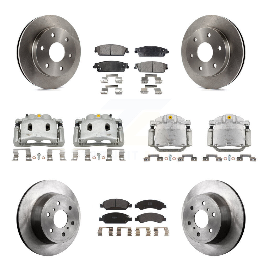 Front Rear Disc Brake Caliper Rotor And Semi-Metallic Pad Kit (10Pc) For GMC Sierra 1500 KC8-101125P